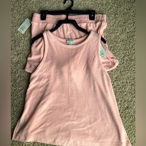Brand new - a new day peach shorts (s) and tank (m)